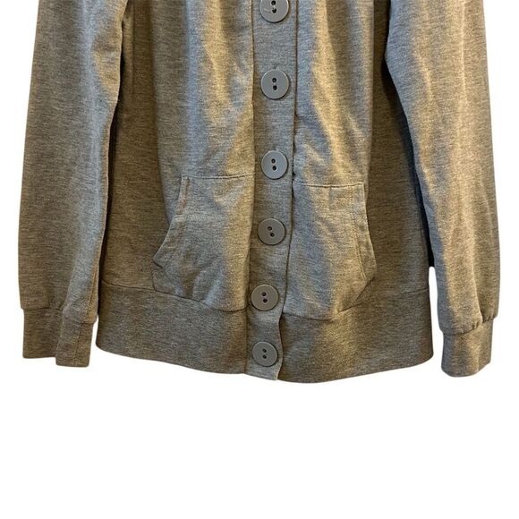 Wet Seal Women's Gray Hooded Button-Up Cardigan Sweater Size M - Picture 4 of 16